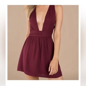 Tobi maroon multi way tie wrap dress XS